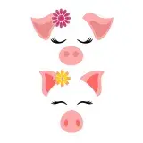 Cute Flower Pig SVG Cuttable Design