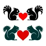 Couple Squirrel Heart SVG Cuttable Design