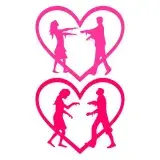 Zombie Couple Love Heart SVG Cuttable Design