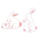 Bunny Mother and Baby SVG Cuttable Design