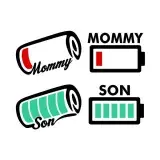 Mommy and Son Battery Status SVG Cuttable Design