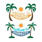 Welcome to Paradise Palm Beach Hammock SVG Cuttable Design