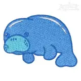 Manatee Embroidery Design