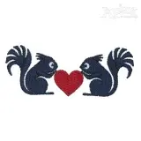Squirrels Love Embroidery Design