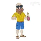 Man Holding Beer Embroidery Design