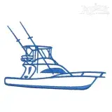 Fishing Boat Embroidery Design
