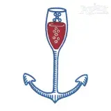 Anchor Wine Glass Embroidery Design