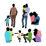 Father and Child Silhouette SVG Cuttable Design