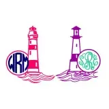 Lighthouse Monogram SVG Cuttable Frame