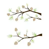 Pine Cone Branch SVG Cuttable Design