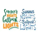 Baseball Summer Nights Ballpark Lights SVG Cuttable Design