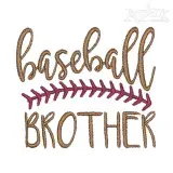 Baseball Brother Sister Embroidery Design