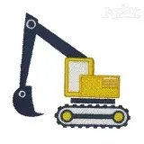 Construction Excavator Embroidery Design