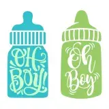 Oh Boy Baby Milk Bottle SVG Cuttable Design