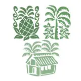 Hawaii Hawaiian Palm and Pineapple Farm SVG Cuttable Design