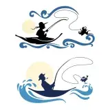 Fishing Man Art SVG Cuttable Design