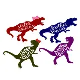 Brother Sister Saurus Dinosaur SVG Cuttable Design