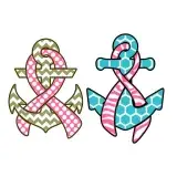 Pattern Anchor Ribbon SVG Cuttable Design