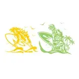 Surfing Dinosaur SVG Cuttable Design