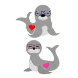 Lovely Seal Wearing Glasses SVG Cuttable Design