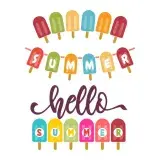 Hello Summer Ice Cream Bunting SVG Cuttable Design