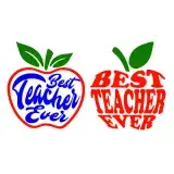 Best Teacher Ever Apple SVG Cuttable Design