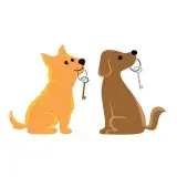 Dog grabbing Key SVG Cuttable Design
