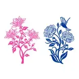 Flowers and Birds SVG Cuttable Design