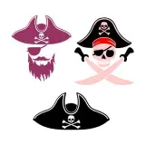 Pirate Hat and Head SVG Cuttable Design