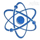 Atom Science Embroidery Design