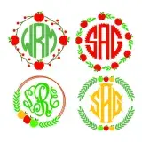 Apple Monogram Frames SVG Cuttable Design