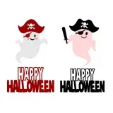 Happy Halloween Pirate Ghost SVG Cuttable Design