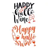 Happy Hallo Wine SVG Cuttable Design