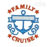 Family Cruise Anchor Frame Embroidery Design