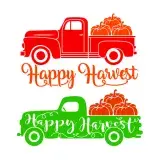 Happy Harvest Pumpkin Truck SVG Cuttable Design