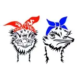 Ostrich Bandana SVG Cuttable Design