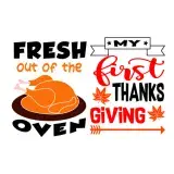 My First Thanksgiving Fresh Turkey Out of the Oven SVG Cuttable Design
