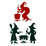 Witch Silhouette Pack SVG Cuttable Design