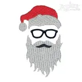 Hipster Santa Embroidery Design