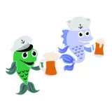 Nautical Fish with Beer SVG Cuttable Design
