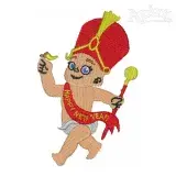 Happy New Year Baby Embroidery Design