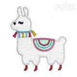 Llama Applique Embroidery Design
