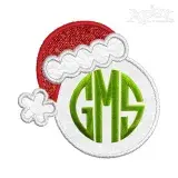 Santa Hat Monogram Applique Frame