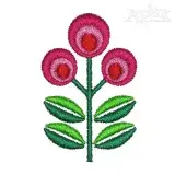 Scandinavian Flower Embroidery Design
