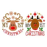 My First Christmas Reindeer SVG Cuttable Design