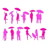 Umbrella Girl Silhouette Pack SVG Cuttable Design