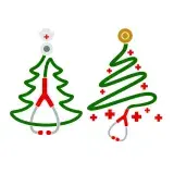 Medical Stethoscope Christmas Tree SVG Cuttable Design