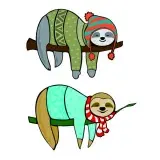 Winter Napping Sloth SVG Cuttable Design