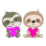 Valentine Sloth SVG Cuttable Design