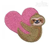 Valentine Sloth Embroidery Design